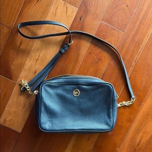 Michael Kors Navy Leather Crossbody Bag